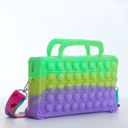 Сумка дет Чемоданчик, 18*3*10, отд на молнии, рег стропа, зел/жел/сирень   10651325