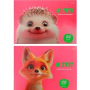 Альбом для рисования А4 20л. УЛЫБЧИВЫЕ ЖИВОТНЫЕ (20-8578) скрепка,2 диз. в сп., 6+0 лен