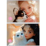 ТМ«Profit»Альбом для рисов. А4 32л. ДЕВОЧКА И ЗВЕРУШКА (32-7257) скрепка, 2 диз в сп