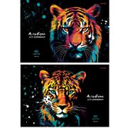 Альбом для рисования А4 40л. ПОРТРЕТЫ ЗВЕРЕЙ (40-5914) 2 диз. в сп., гребень, офсет