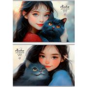 ТМ«Profit»Альбом для рисования А4 40л ДЕВОЧКИ И ЗВЕРЯТА (40-7263) скрепка, 2диз в сп