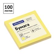Самоклеящийся блок OfficeSpace 76*76мм, 100л., желтая пастель 299716