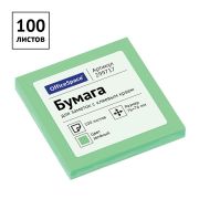 Самоклеящийся блок OfficeSpace 76*76мм, 100л., зеленая пастель 299717