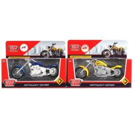 Модель металл МОТОЦИКЛ ЧОППЕР 14,5 см, руль, выстав. подножка, кор. Технопарк в кор.2*54шт 250322 12