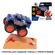 Монстр трак, мет., ин.мех-зм 4х4, вращение на задних колесах, син. 870514 (Китай) NI